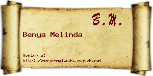 Benya Melinda névjegykártya